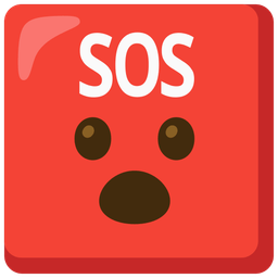 SOS button and face with open mouth
