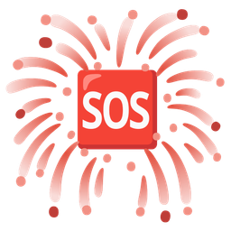SOS button and fireworks