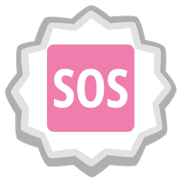 SOS button and fish cake with swirl