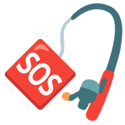 SOS button and fishing pole