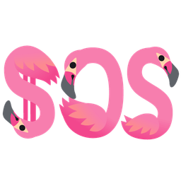 SOS button and flamingo