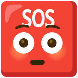 SOS button and flushed face