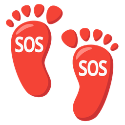 SOS button and footprints