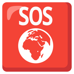 SOS button and globe showing Europe-Africa