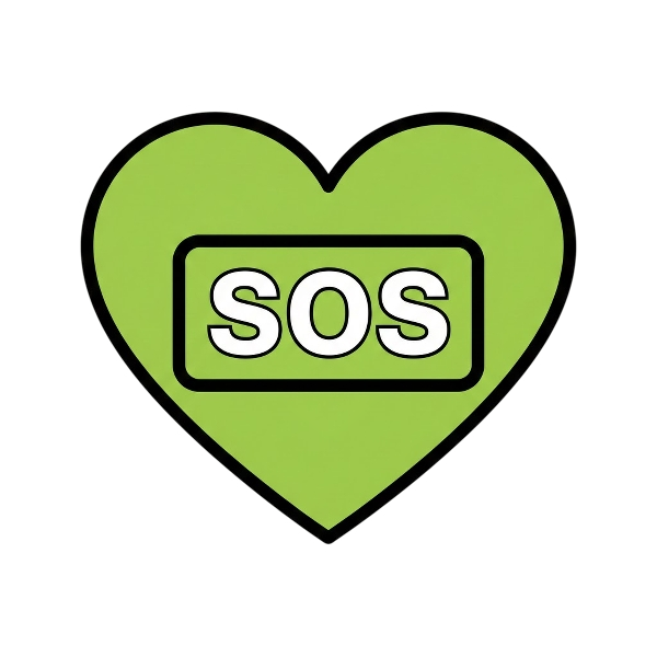 SOS button and Green heart