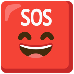 SOS button and Grinning face with smiling eyes
