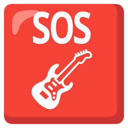 SOS button and guitar