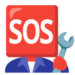 SOS button and hammer and wrench