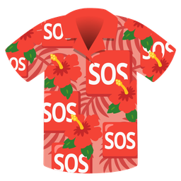 SOS button and hibiscus