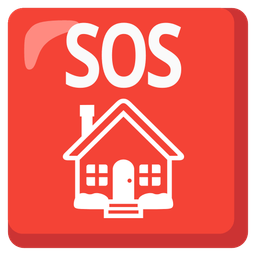 SOS button and house