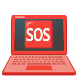 SOS button and laptop