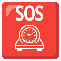 SOS button and mantelpiece clock