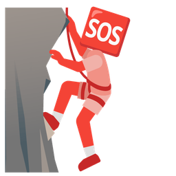 SOS button and mountain