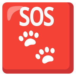 SOS button and paw prints
