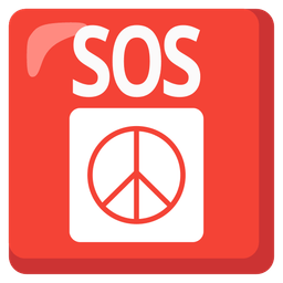 SOS button and peace symbol