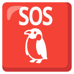SOS button and penguin