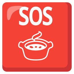 SOS button and pot of food