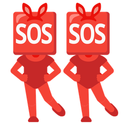 SOS button and rabbit face