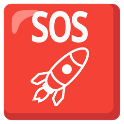 SOS button and rocket