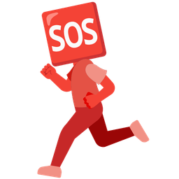 SOS button and running shoe