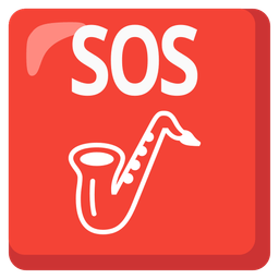 SOS button and saxophone