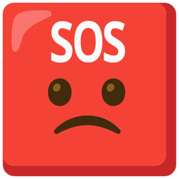 SOS button and slightly frowning face