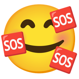SOS button and Smiling face with hearts