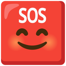 SOS button and Smiling face with smiling eyes