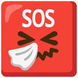 SOS button and sneezing face