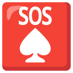 SOS button and spade suit