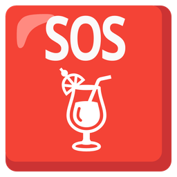 SOS button and tropical drink