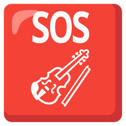 SOS button and violin