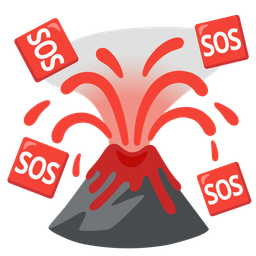 SOS button and volcano