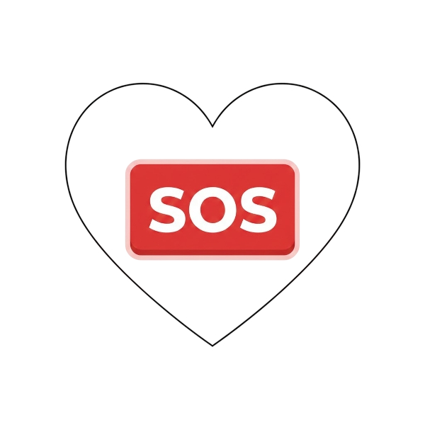 SOS button and White heart