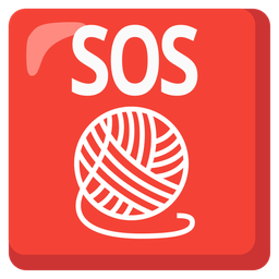 SOS button and yarn