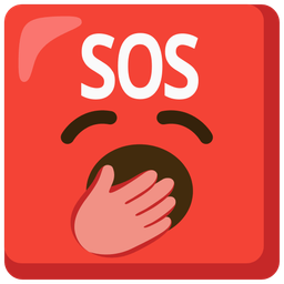 SOS button and yawning face