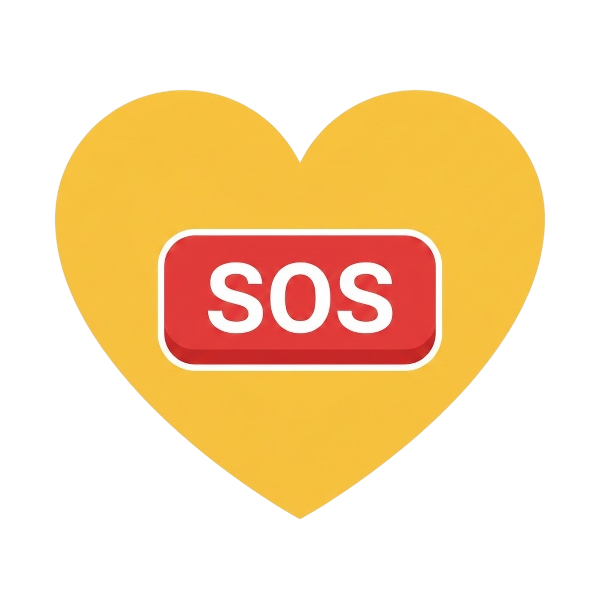 SOS button and Yellow heart