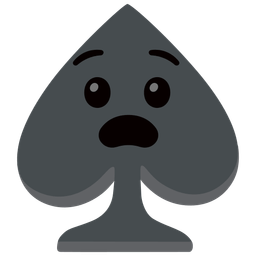 spade suit and anguished face