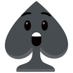 spade suit and astonished face