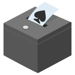 spade suit and ballot box with ballot