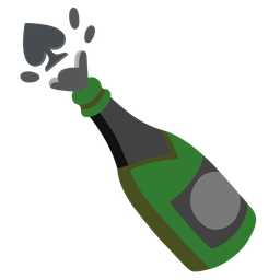spade suit and bottle with popping cork