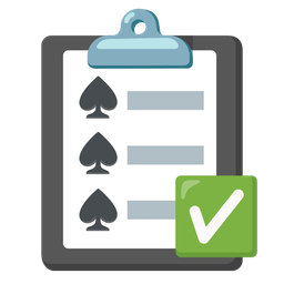 spade suit and check mark button