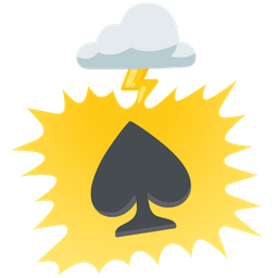 spade suit and cloud with lightning