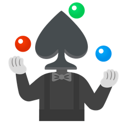 spade suit and clown face