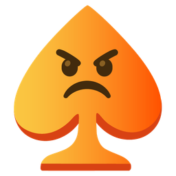 spade suit and enraged face