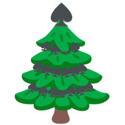 spade suit and evergreen tree