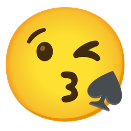 Spade suit and Face blowing a kiss