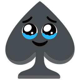 spade suit and face holding back tears