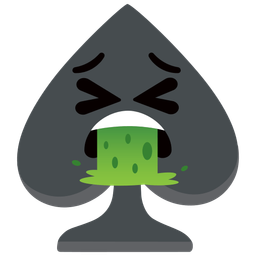 spade suit and face vomiting