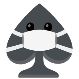 spade suit and face with medical mask